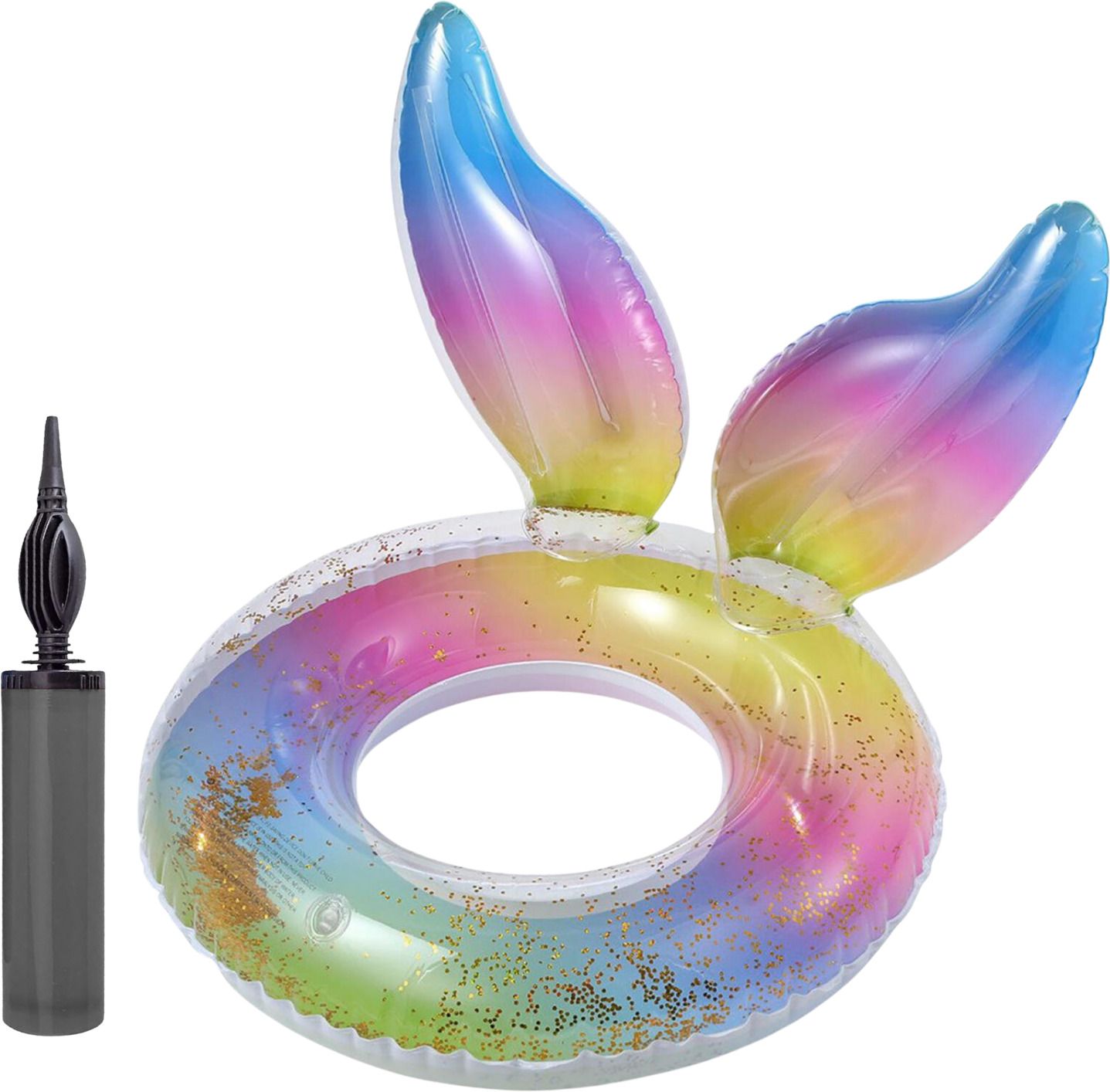 Swimming Ring with Air Pump Pool Tube Floaties Angel Mermaid Design with Glitter-image-12