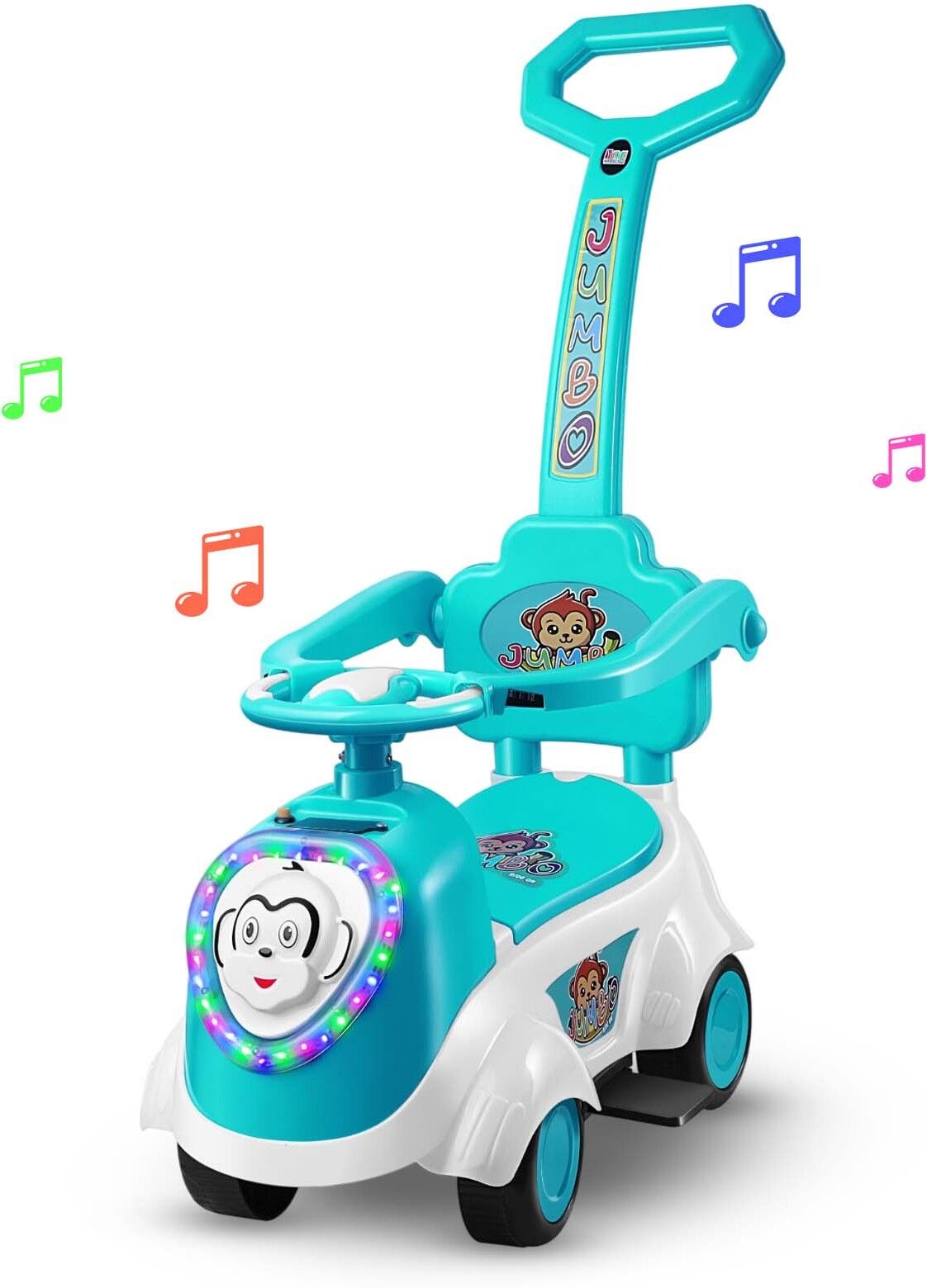 odelee 3 In 1 Manual Push Ride On Jumbo Plus Car For Unisex Kids-picture-4