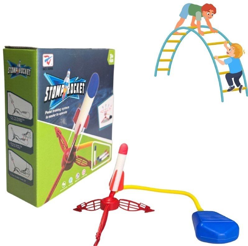 Jump Rocket Stomp Launcher Air-Powered Foam Rocket Toy High Flying Outdoor Fun-image-21