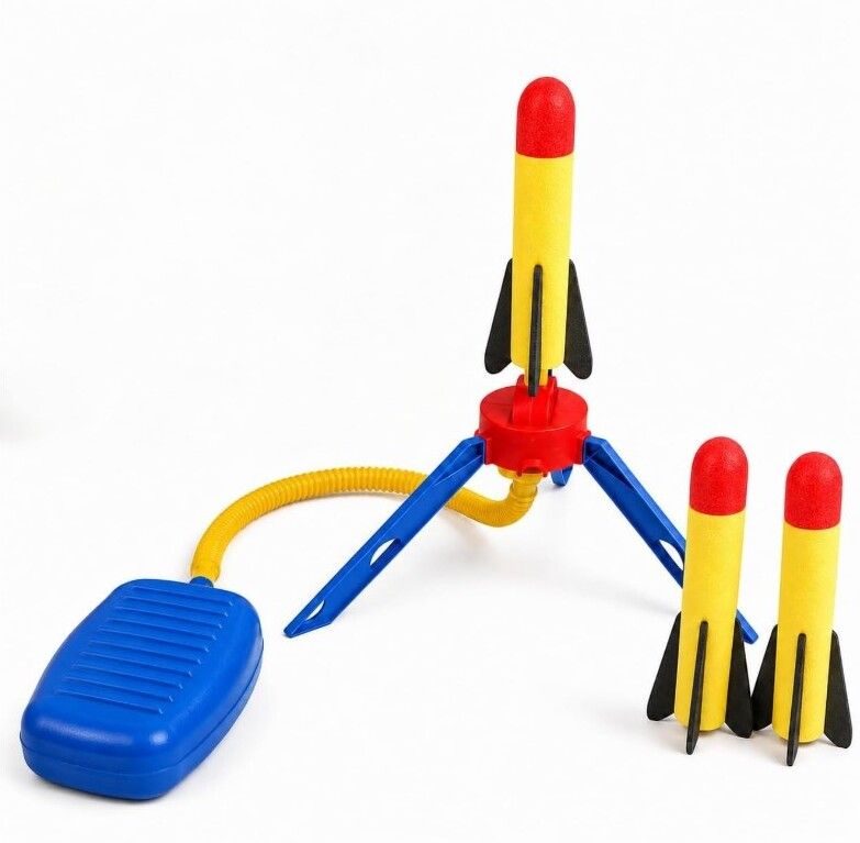 Manual Air Pressed Stomp Rocket Launcher with 3 Foam Rockets-image-19