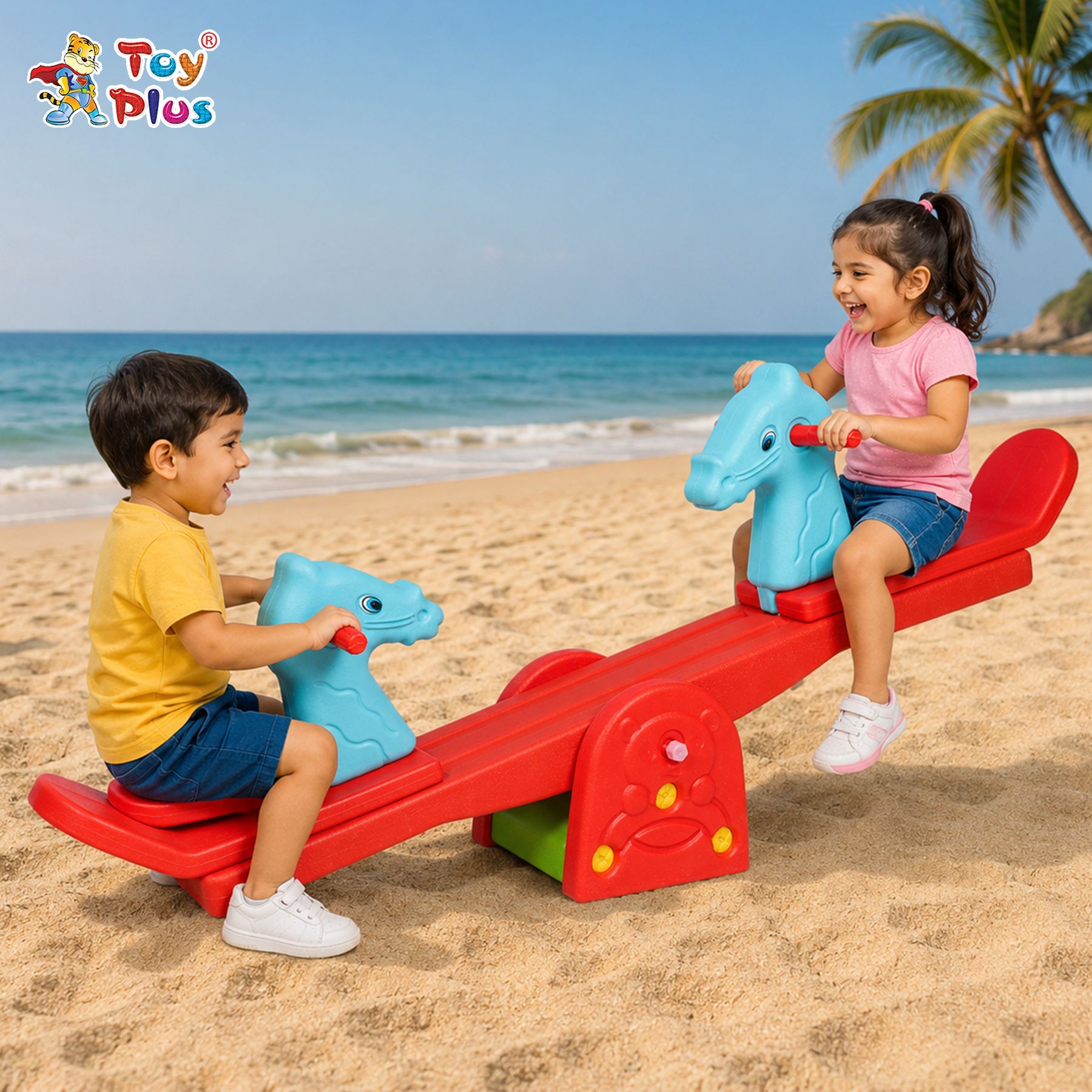 Baby Rider See Saw for Kids Durable Plastic Garden Playground Toy-image-5