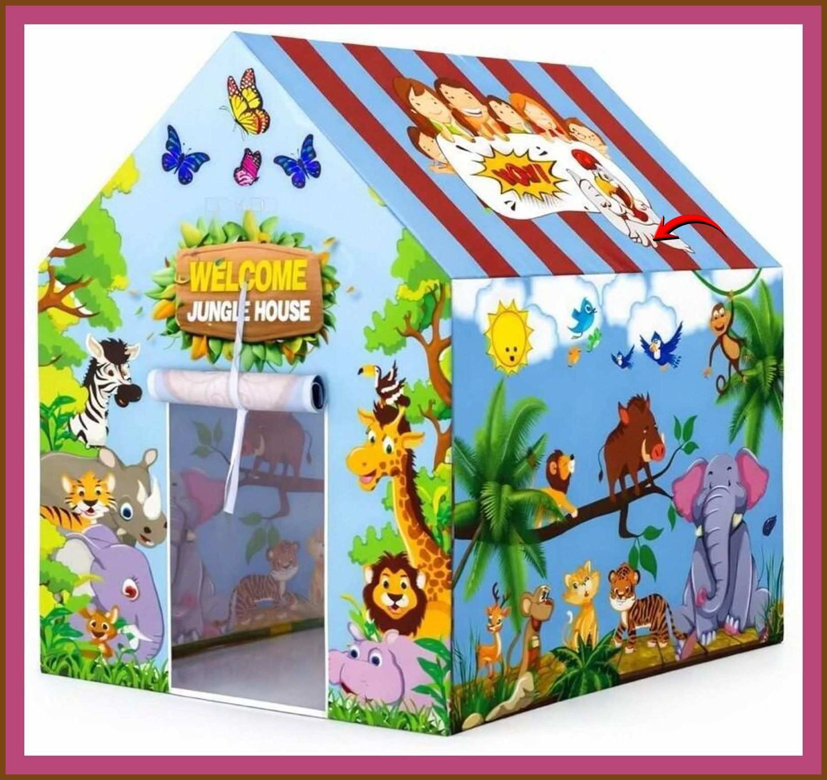 valam enterprise FunToys Large Jungle Play Tent With Sturdy Frame And Durable Fabric For Kids-picture-21