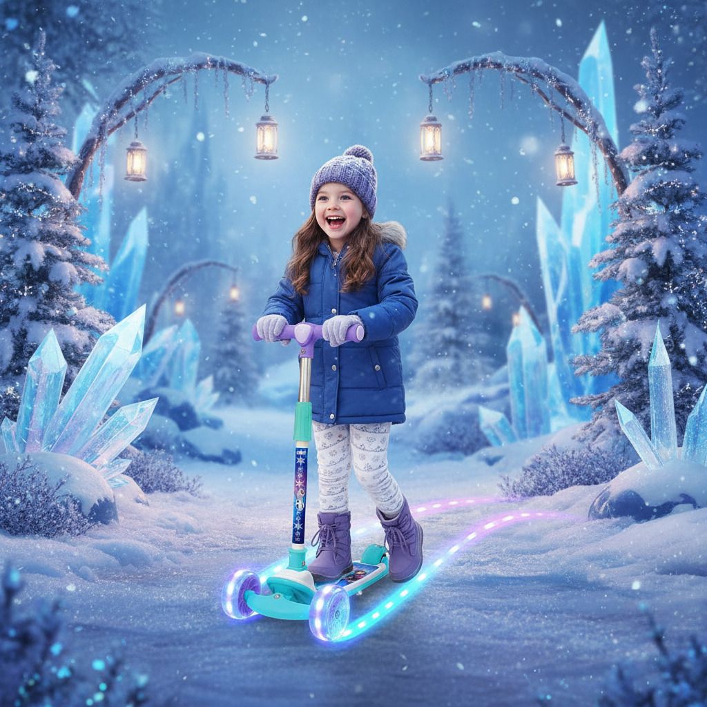 disney Frozen Rider Kick Scooter for Kids-3-Wheel with LED Lights Scooter for Girls-picture-24