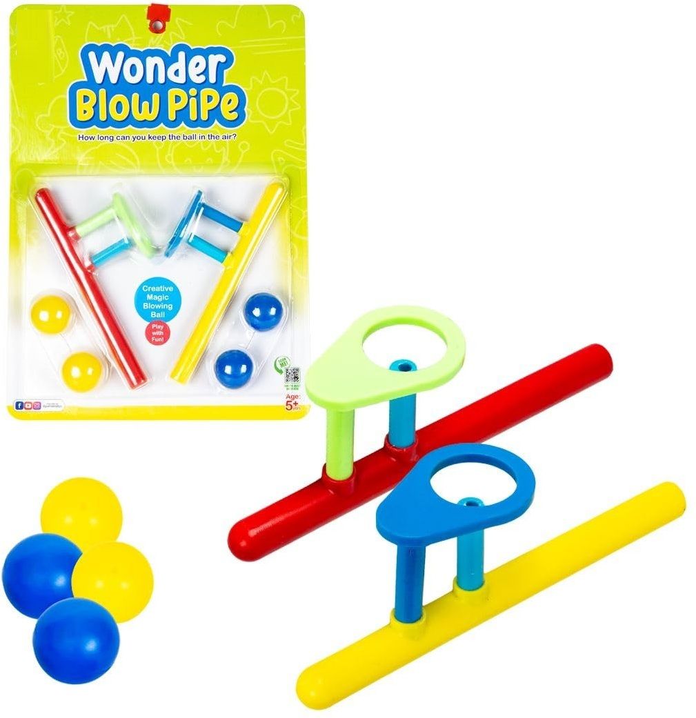 zokato Wonder Blow Pipe Set of 2, Creative Floating Ball Game, Blowing Ball Toy-picture-5