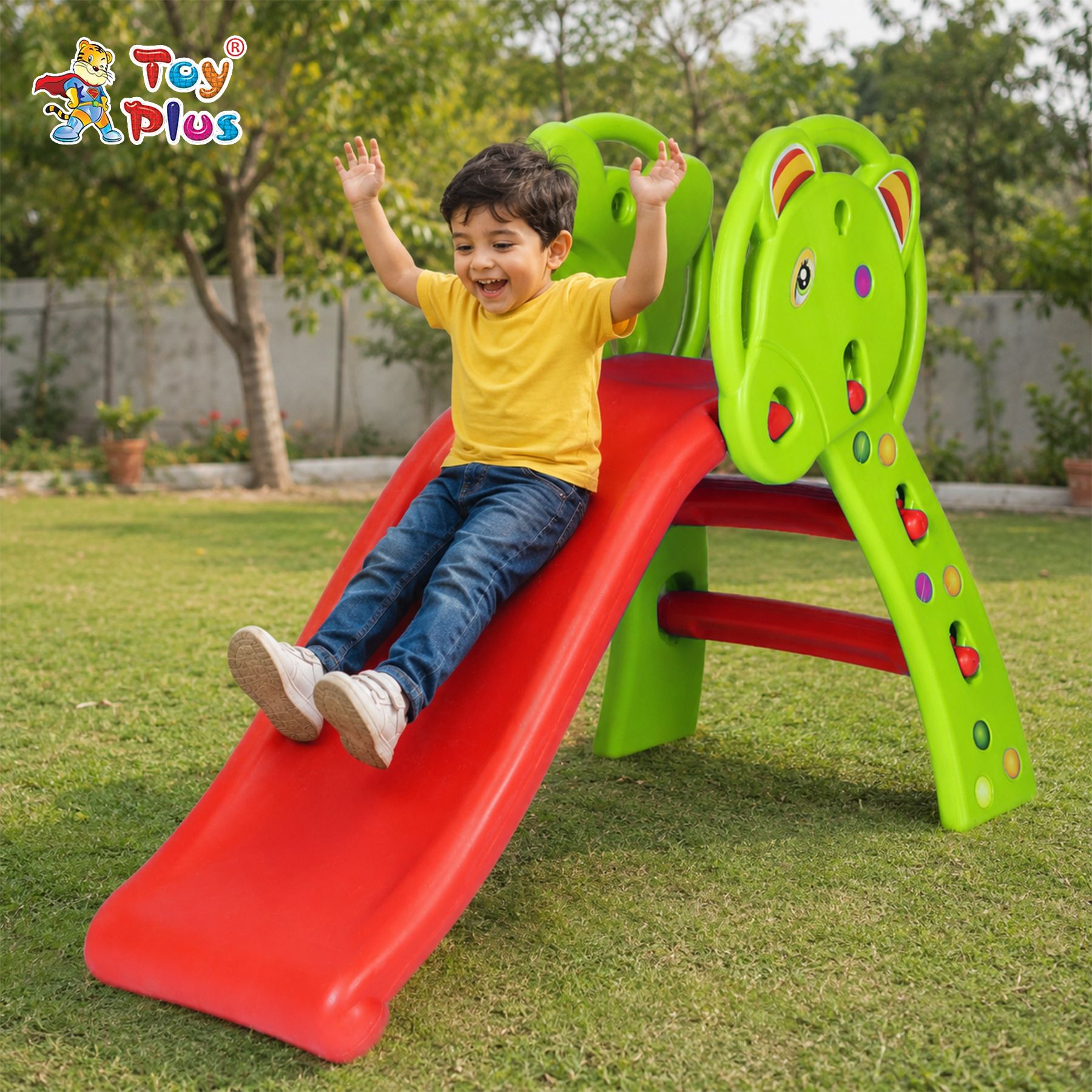 toy plus Toddler Folding Slide for Kids Safe Plastic Playground Slide for Home-picture-12
