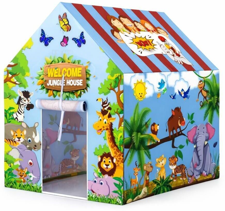 Premium Kids Play Tent House | Jungle Theme | Thick Fabric | Easy Foldable-image-49
