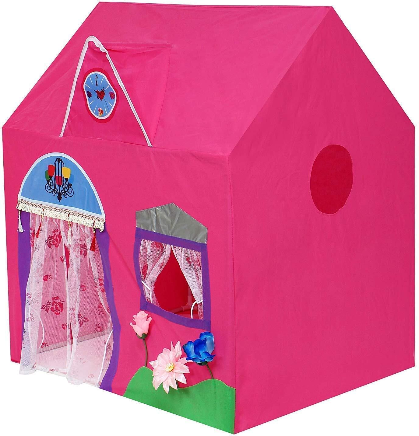 nutriverse Kids Pink Princess Play Tent House with Door & Window Foldable Playhouse-picture-14