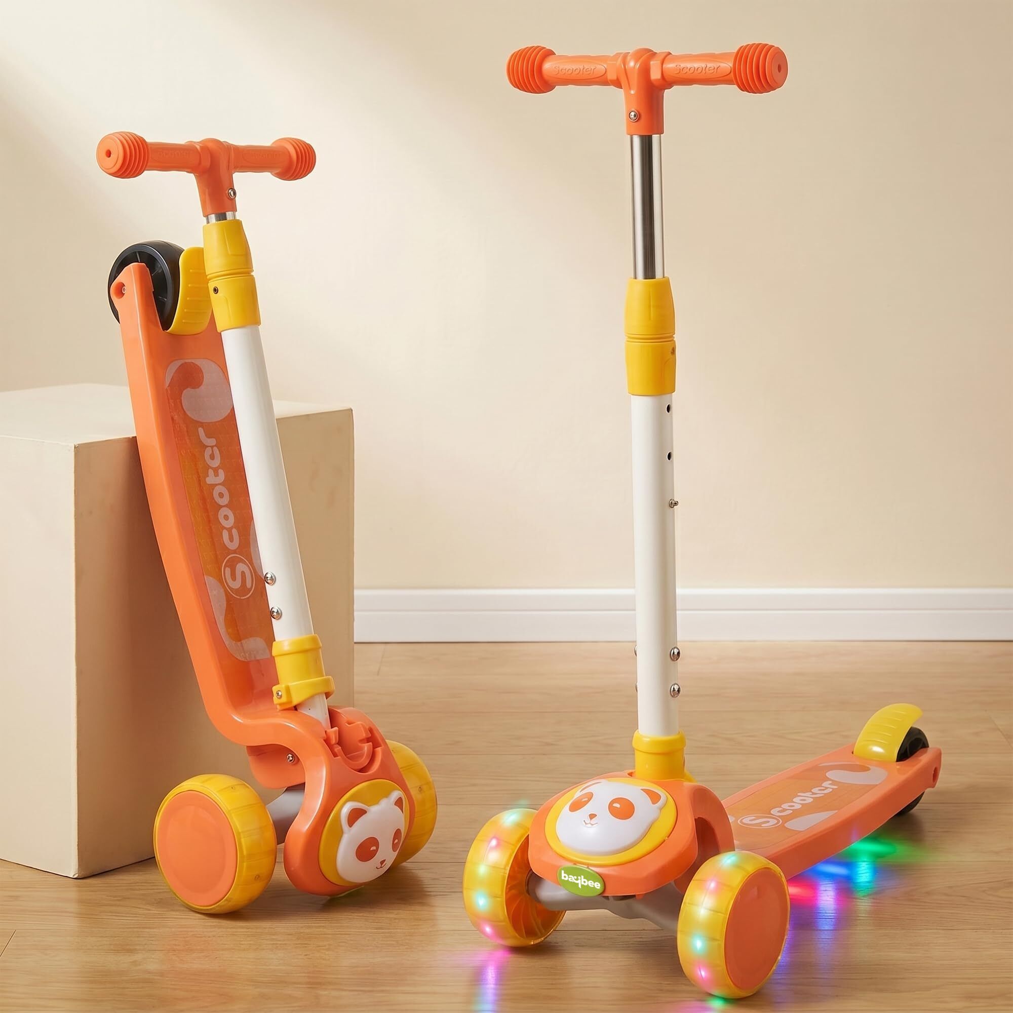 baybee Kick Scooter for Kids 3 Wheel Foldable Skate Scooter with RGB LED Wheels & Music-picture-26