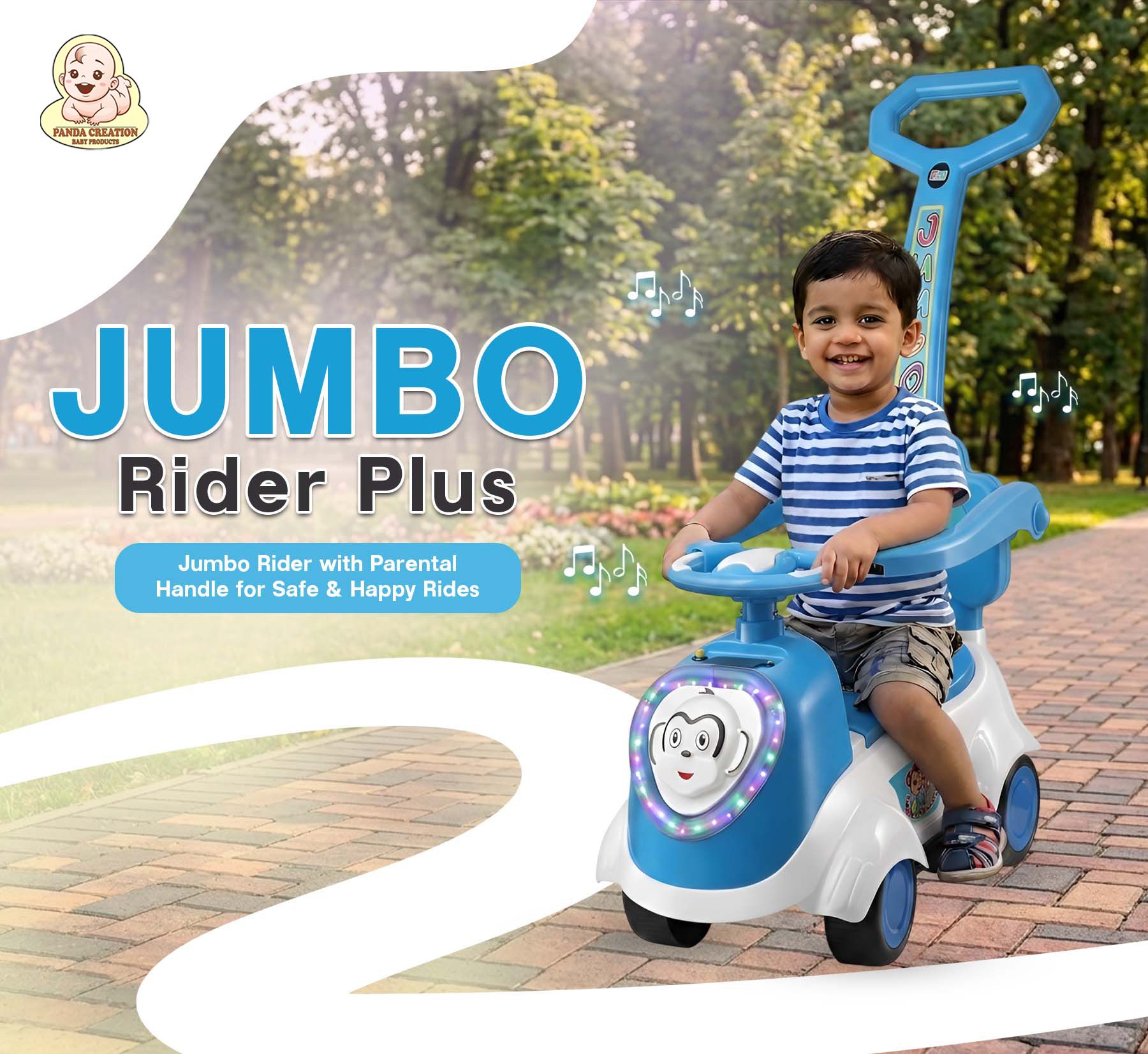 Manual Push Ride Jumbo Plus Rideon Car With Backrest And Handle For Kids-image-34