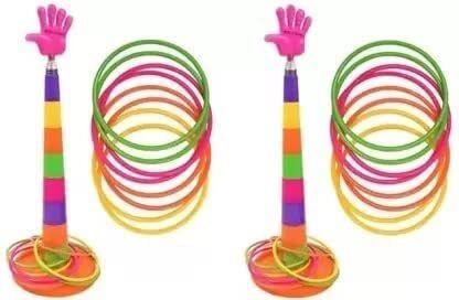 Combo 2 in 1 Ring Toss Game | Shape Sorter Color Recognition Aim and Strike Game
