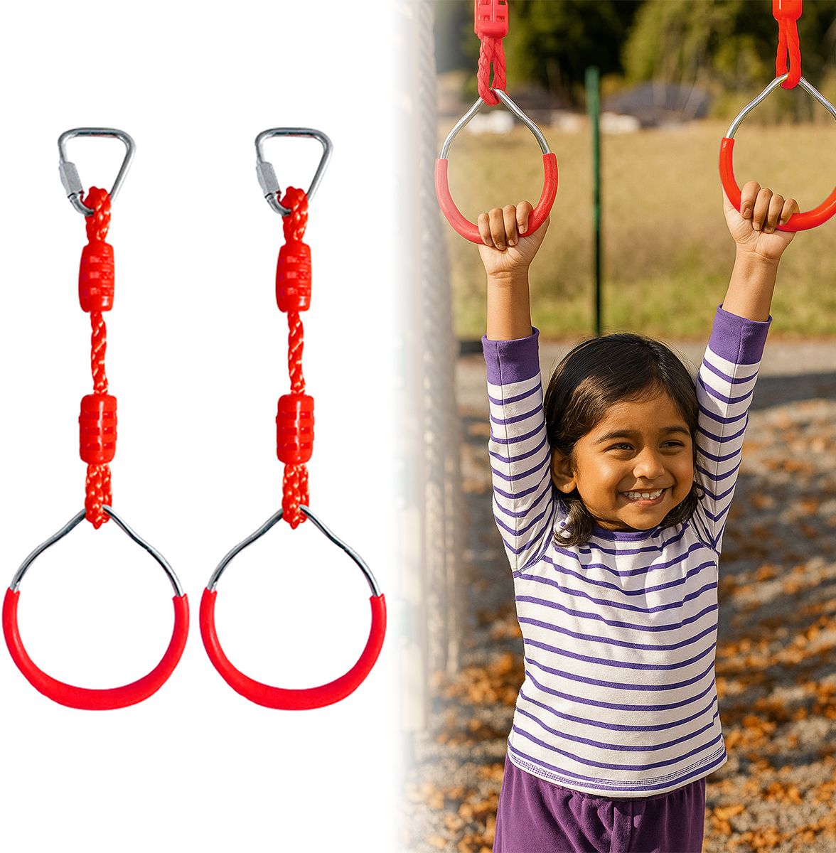 Gymnastic Rings Set of 2 with Delta Quick Links – Indoor Outdoor Fitness-image-14