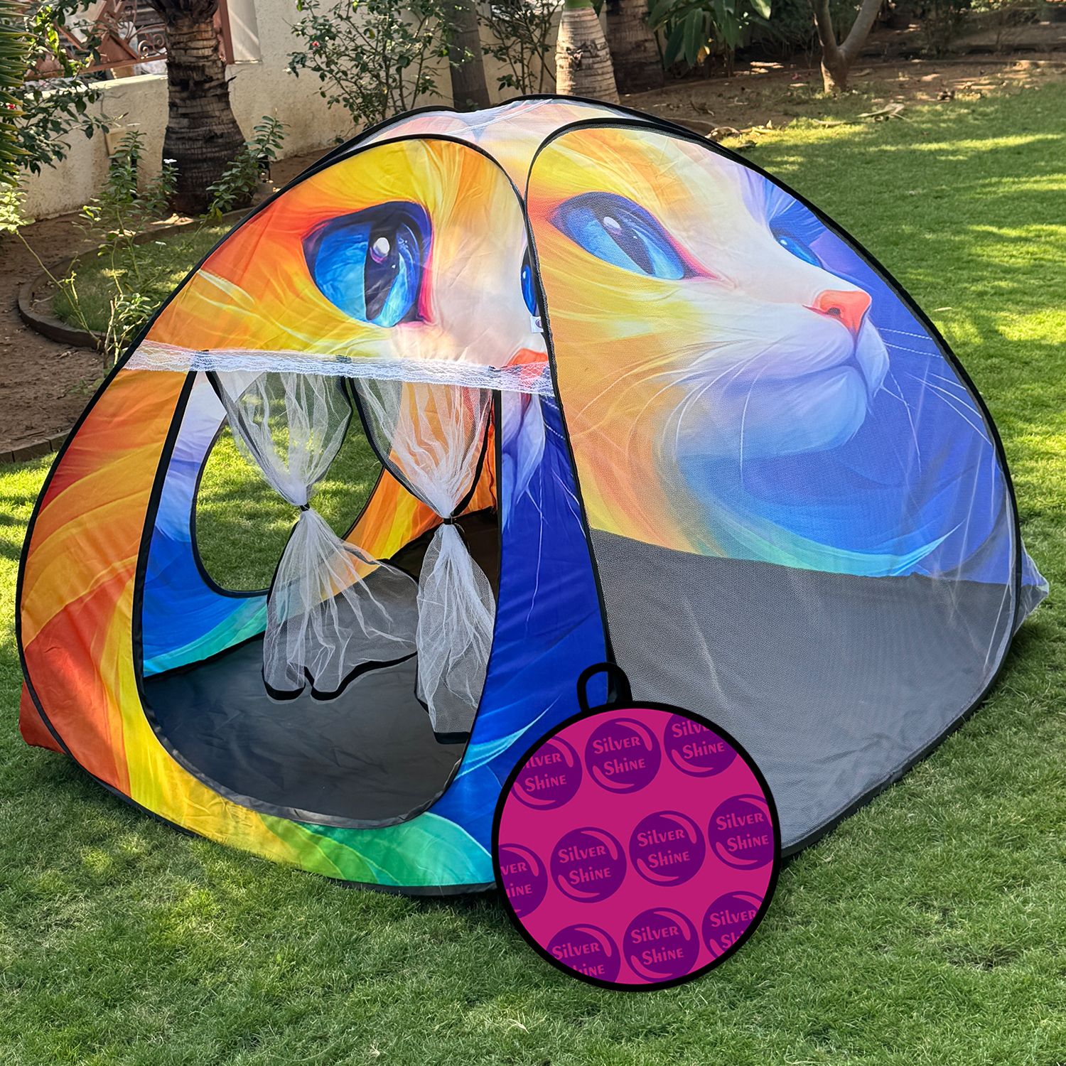 Foldable delightful patterns Popup Kids Play Tent House for Multi Purpose