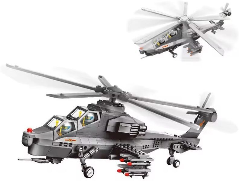 Helicopter Gunship Building Blocks Toy