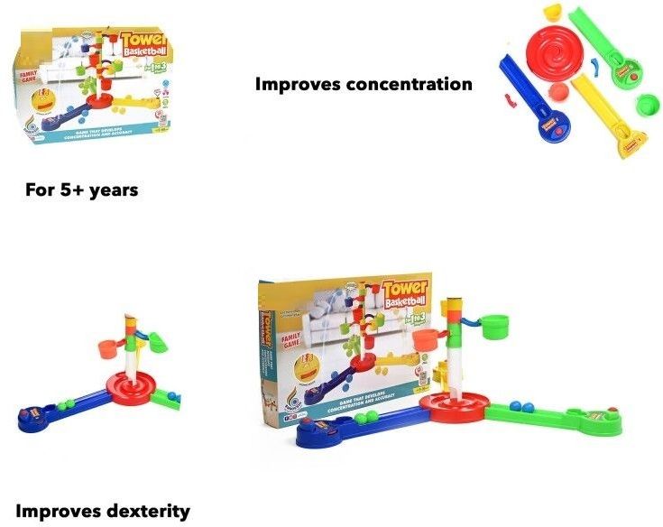 Tower Basketball Action Game Indoor Fun Family Game for 3 Players