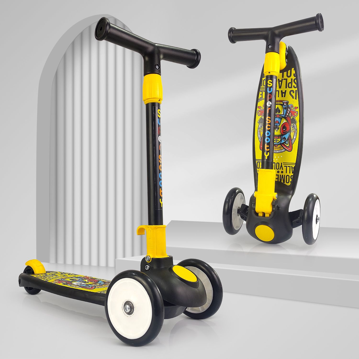 3 wheel Scooter for kids with adjustable height, foldable–Ideal for 2-6 Years Kids Scooter