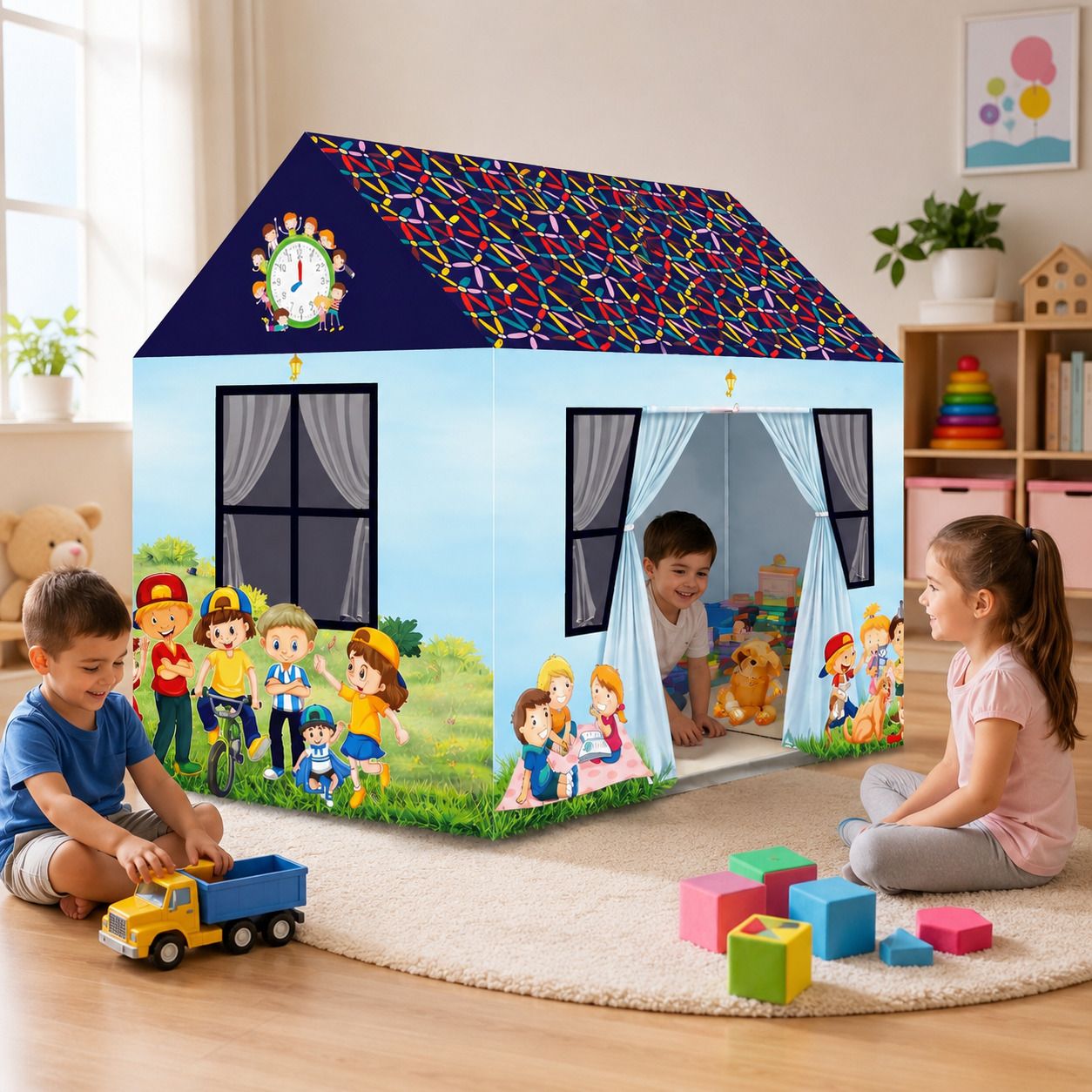 inside art house DreamNest Kids Play Tent House | Foldable Outdoor Play Tent for Boys & Girls-picture-29