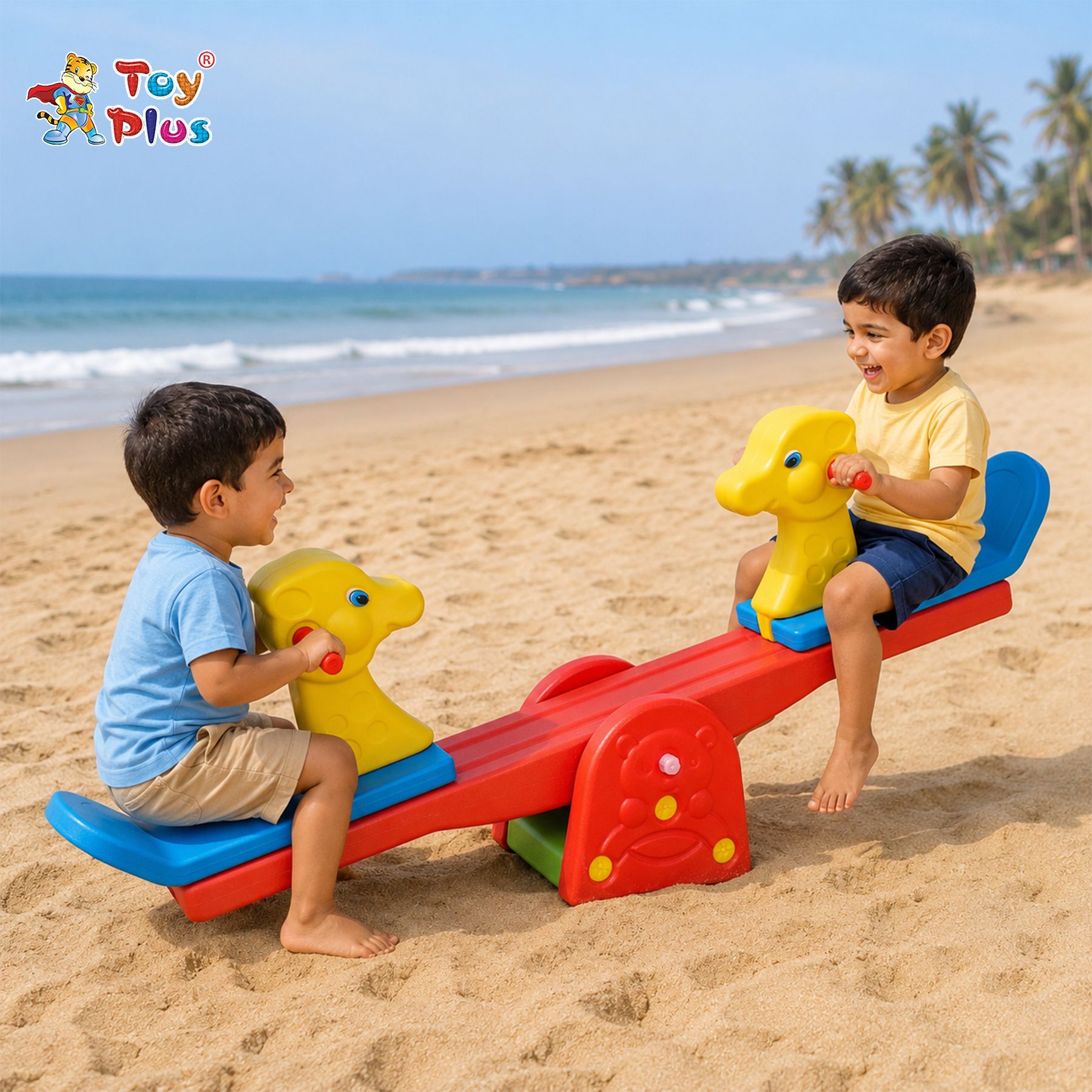 Children Heavy Duty Plastic Seesaw with Handle Activity Toy-image-14