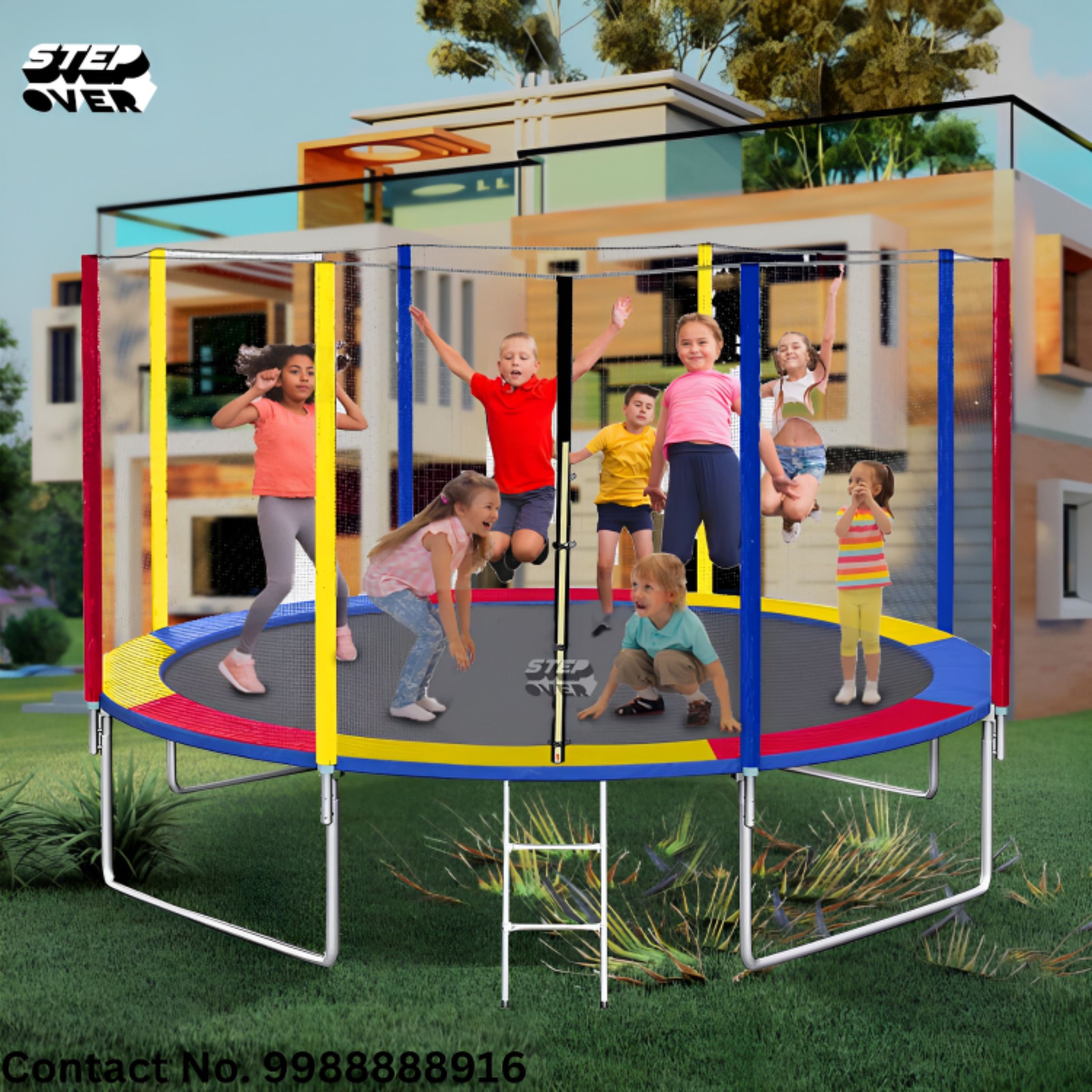 12 feet gsd quality mela trampoline for kids and adults-image-4