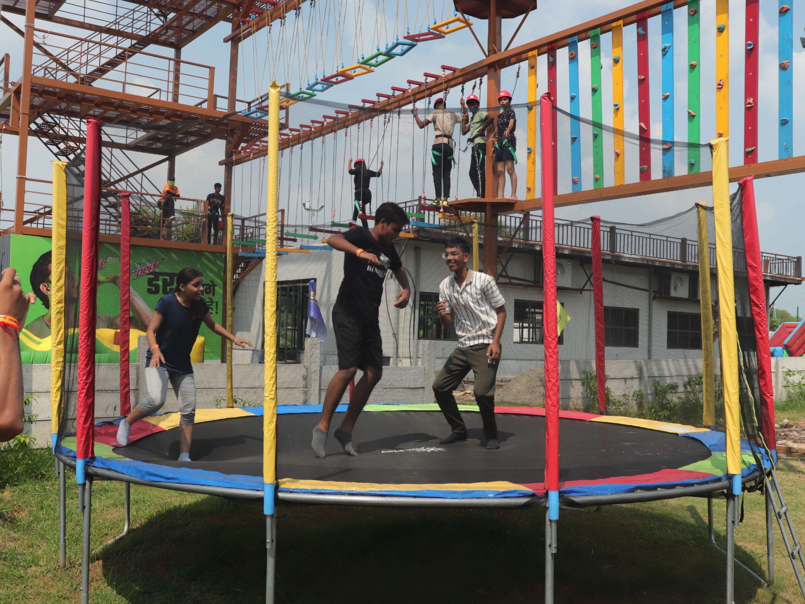 step over 16 feet heavy duty gsd quality mela trampoline jumping jhula-picture-34