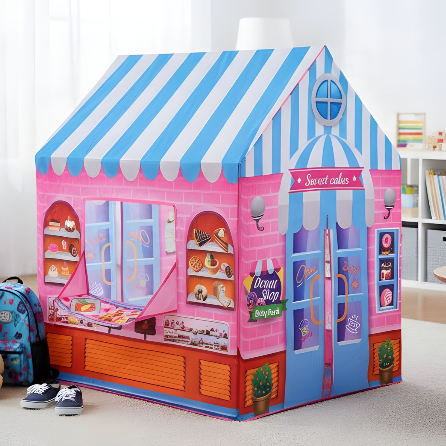 bebright Kids Play Tent House for Boys & Girls | Sweet Shop Theme Foldable Playhouse-picture-10