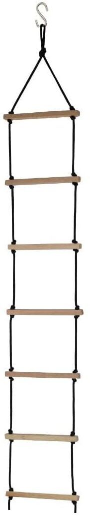 Rope Climbing Wooden Ladder 7 steps for Kids Indoor/Outdoor for 3 to 10 Years