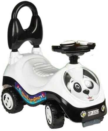 Panda Pop Rideon Car for Kids with Music, colourful , Backrest,& Big Wheels