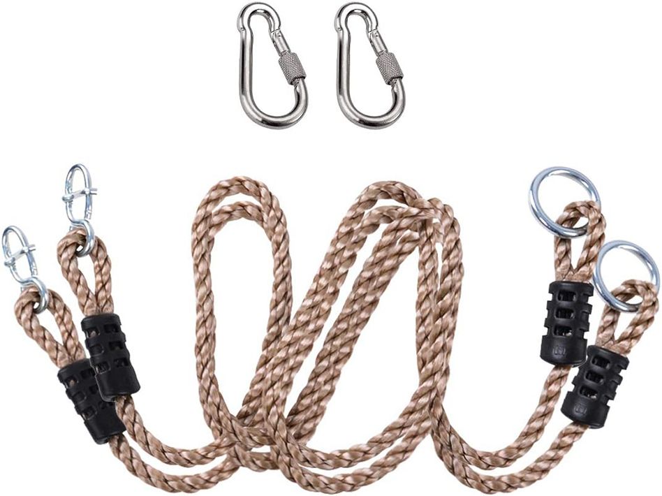 Adjustable 6ft Climbing Nylon Rope with Carabiner for Swing & Playsets 2 Pcs Set-image-19