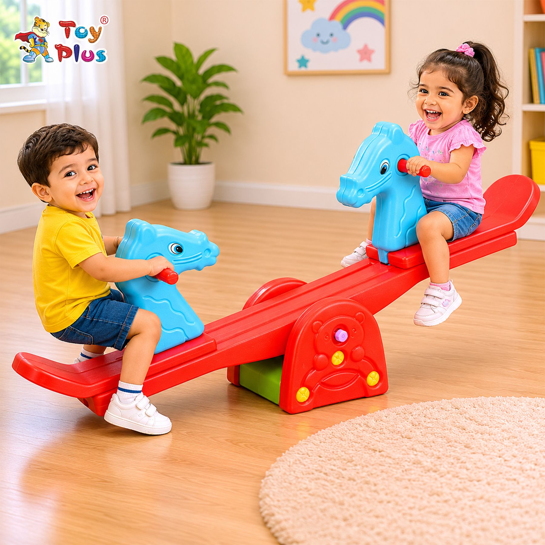 Children Double Seat See Saw for Indoor Outdoor Activity Play Toy-image-19