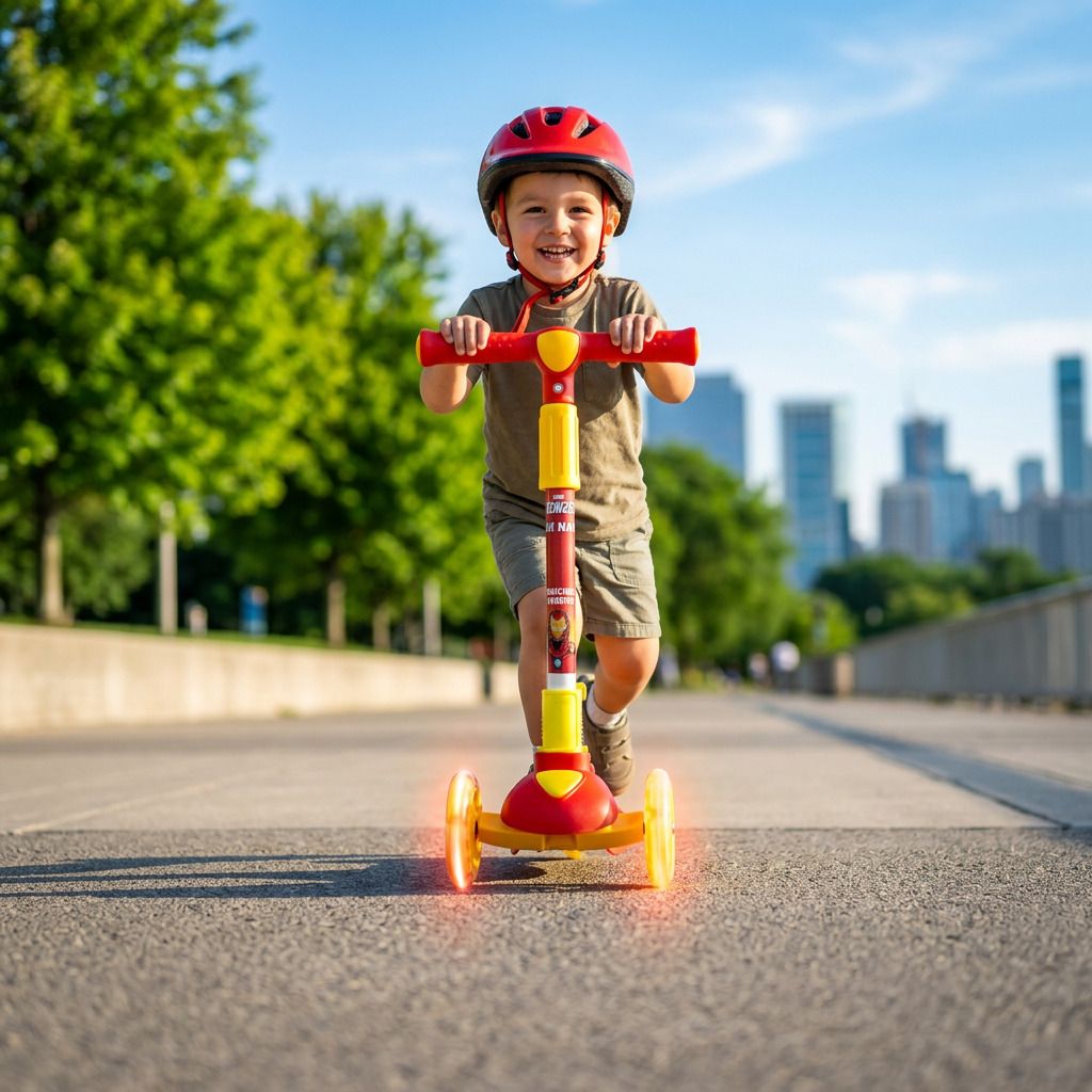 Heroglide Superhero Ironman Scooter for Kids 3 Wheel Balance Scooter-image-3