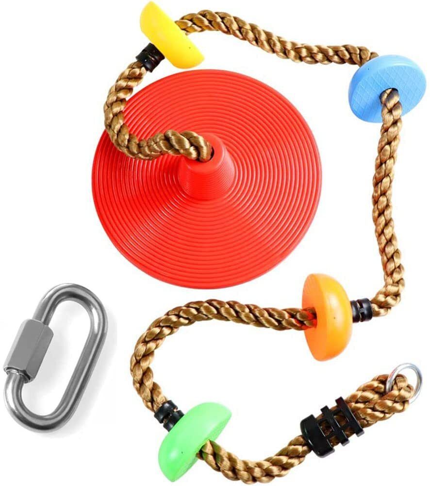 kinder rootz 6.5ft Platform Disc Tree Swing Seat And Climbing Knot Rope With Hook For Kids-picture-47
