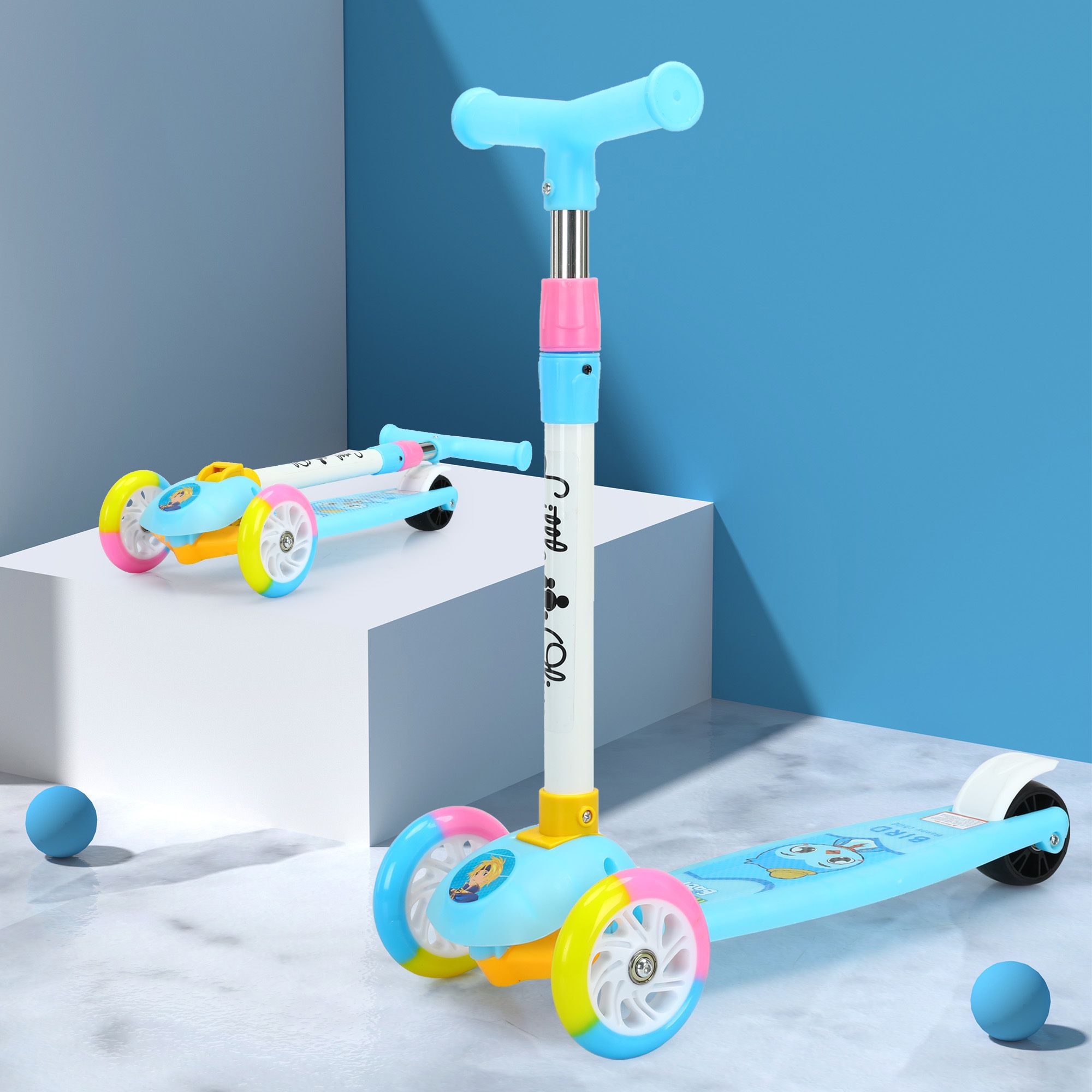Munchkin Lite Scooter for Kids 4 Level Height Adjustable LED Wheels Kids Toy