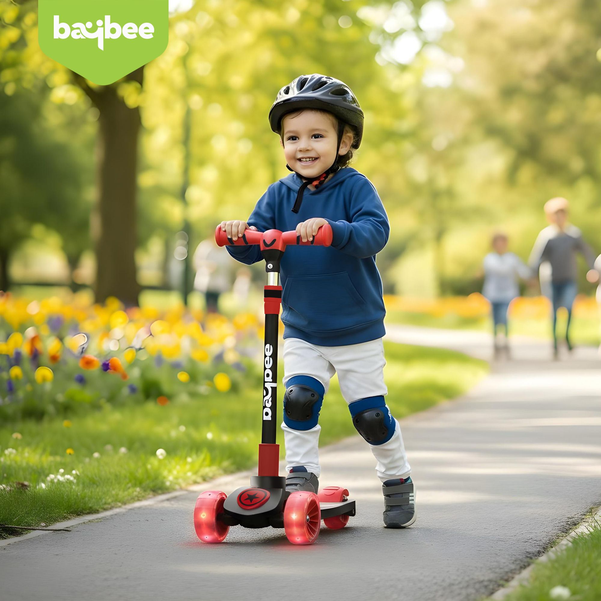 baybee Kitty Kick Scooter for Kids 3 Wheel Baby Runner Skate Scooter with LED PU Wheels-picture-9