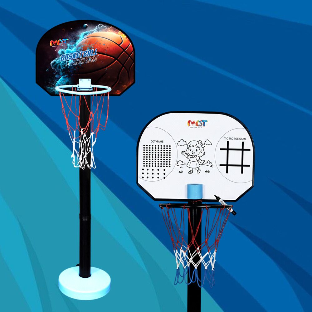 mad over toys Adjustable Basketball Set - 3 In 1 - Dot Game & Tic Tac Toe Game-picture-24