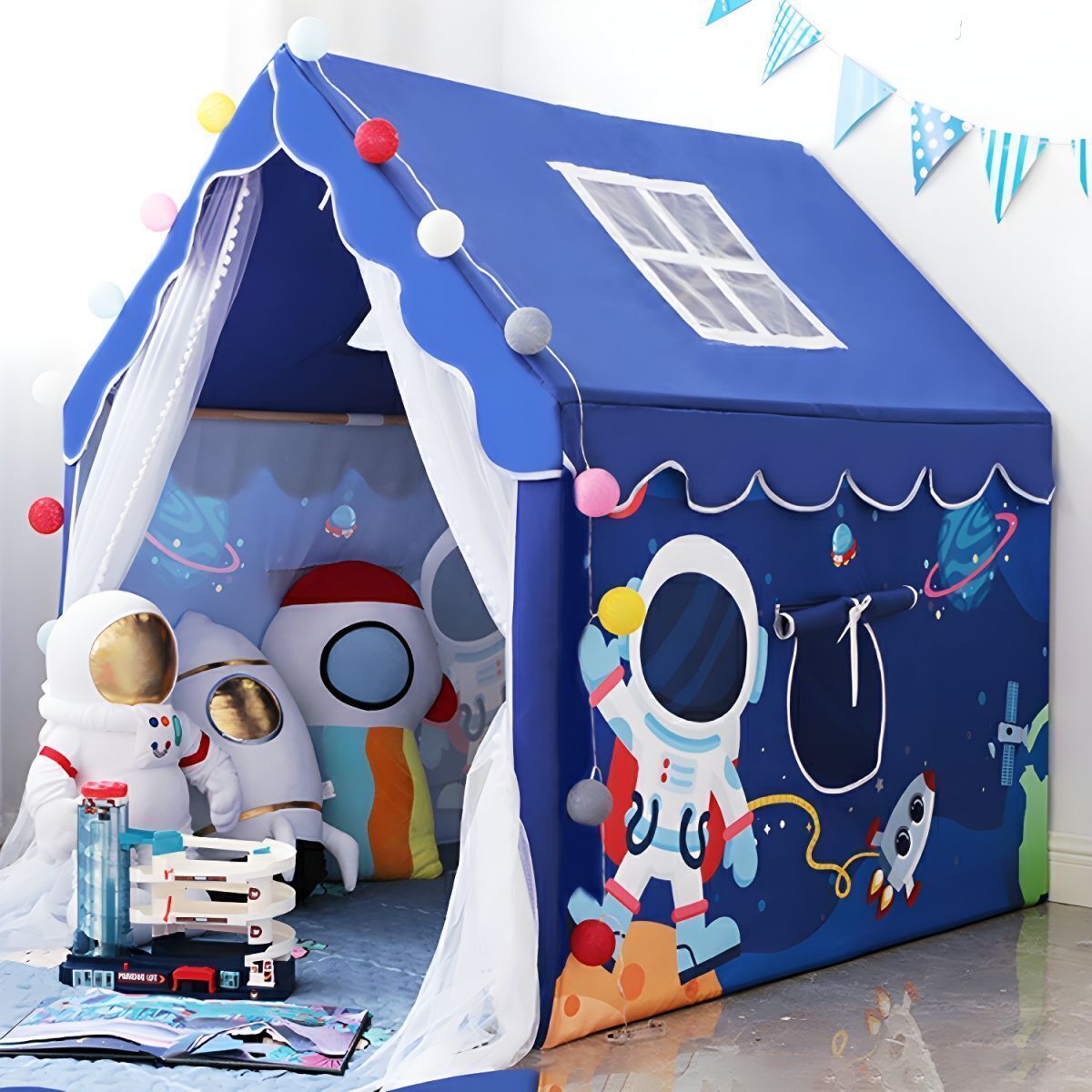 Extremely Light Weight Kids Play Tent House for Girls and Boys(Blue Space)-image-16