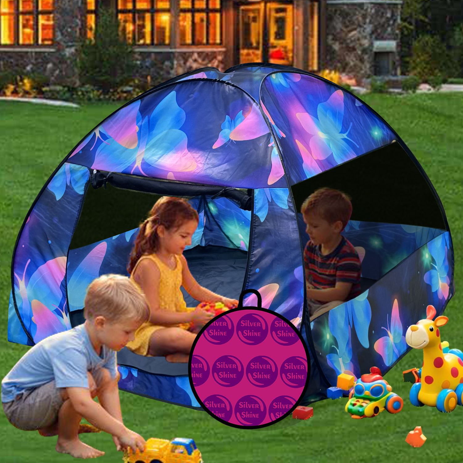 Pop-Up Indoor & Outdoor Play House for Girls Boys-image-35