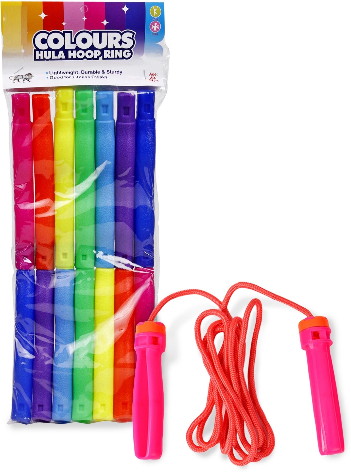 Exercise Skipping Rope & Hula Hoop Ring - Multicolour-image-7