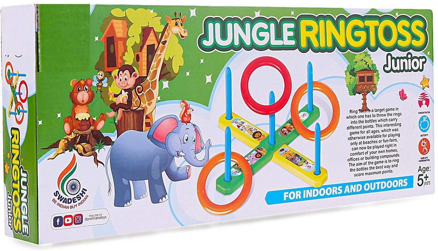 Junior Jungle Ringtoss for Indoor & Outdoor play.A perfect playtime