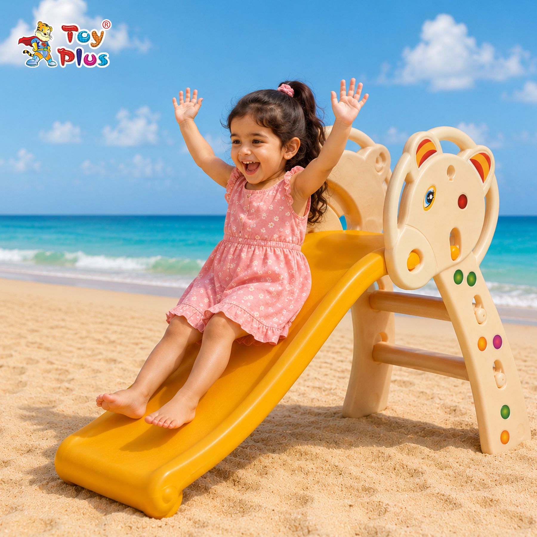 Toddler Activity Slide with Stable Base Safe Playground Toy for Children-image-27