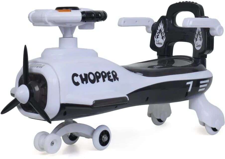 Plane Chopper Car Non Battery Operated RideOn Music LED Light Backrest 2+ Years-image-16