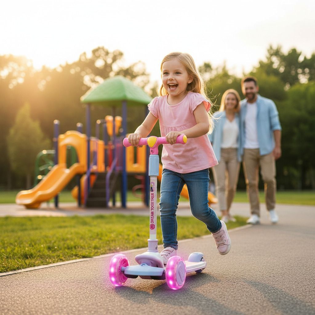Adventure Rider Kick Scooter for Kids-3-Wheel LED Lights Skate Scooter for Girls-image-46