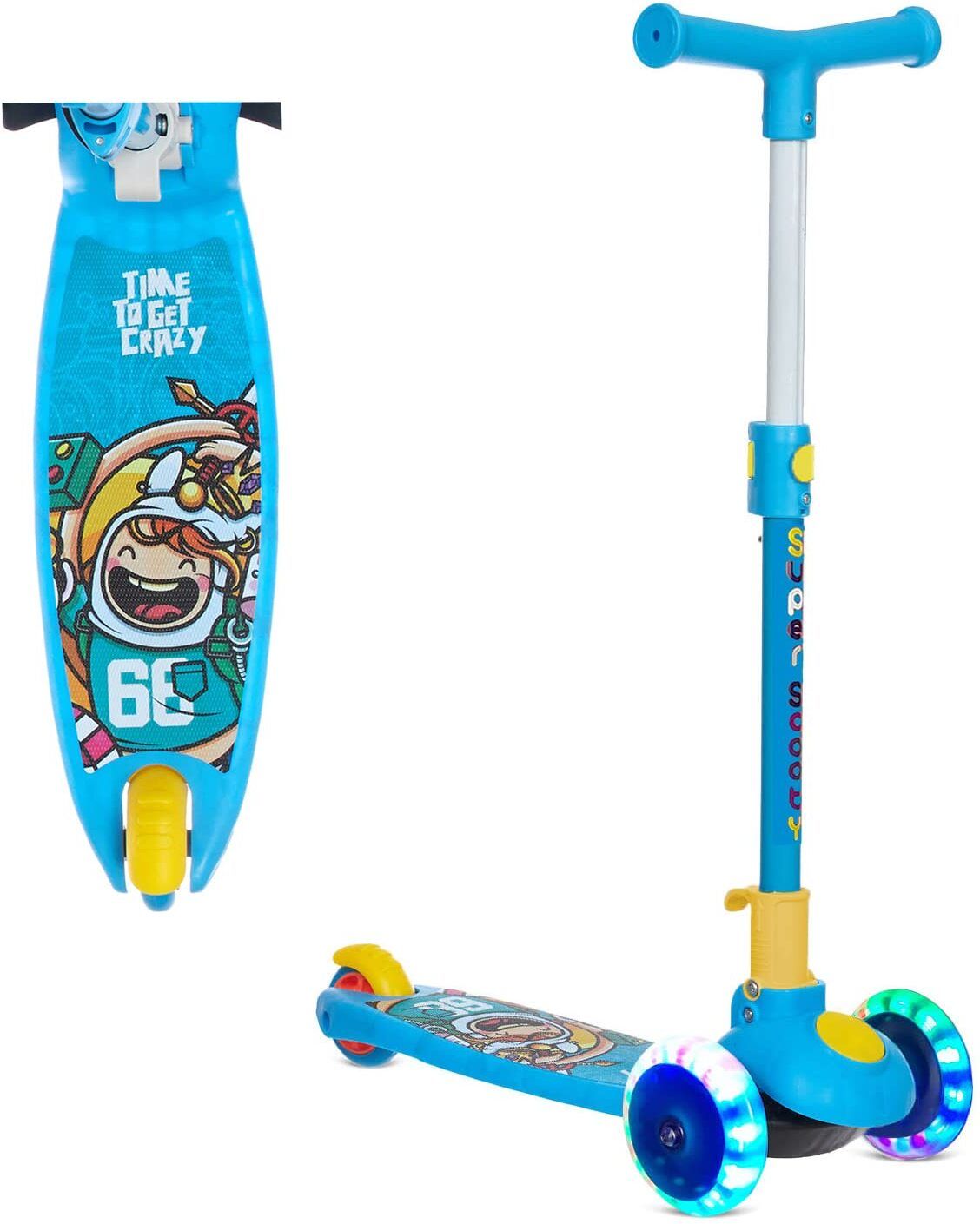 Smart Kick Scooter for Kids, 3 Adjustable Height Scooter, Foldable Kids Scooter