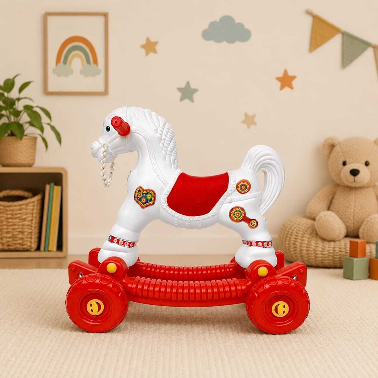 Baby Rocking Horse Ride On Toy for Kids with Wheels | 2in1 Toy for Boys & Girls-image-37