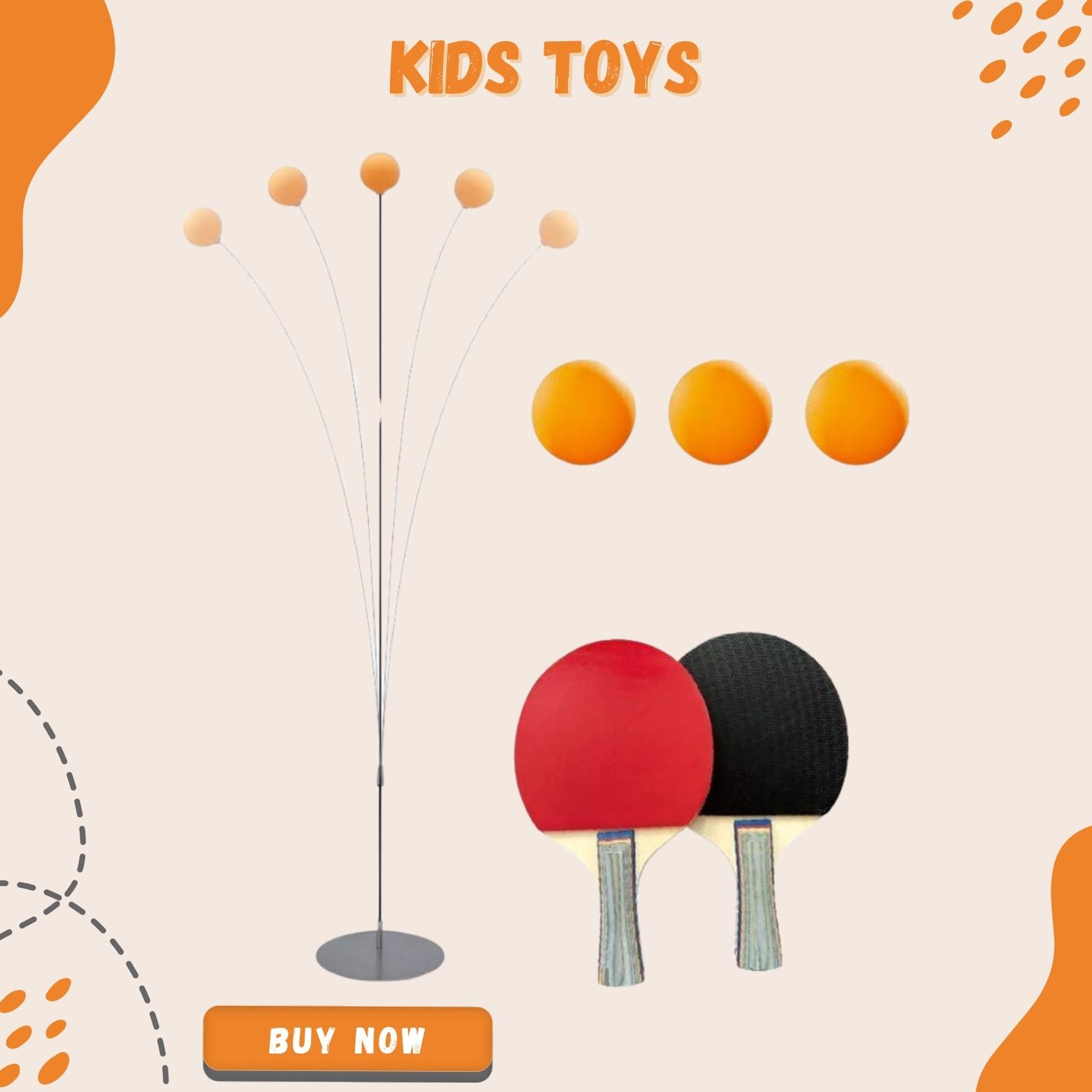 Best Table Tennis Ping Pong Rebound Rackets and Balls Base Training Practice Toy