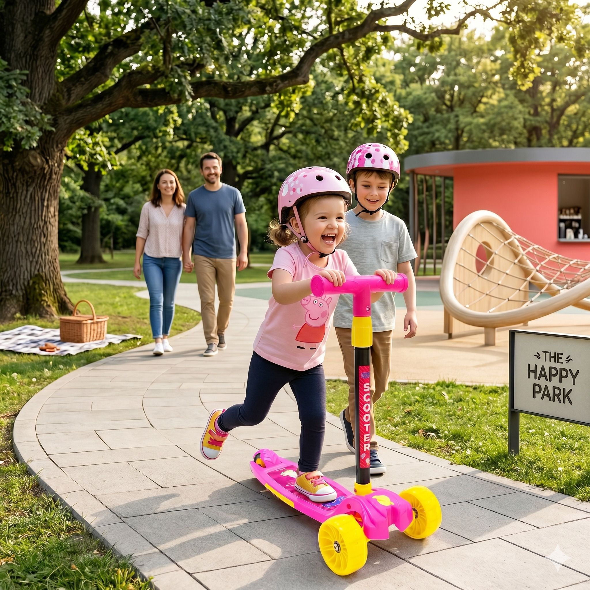 Peppa Pig 3-Wheel Kick Scooter for Kids (Ages 3-12), 5-Level Adjustable Height-image-46