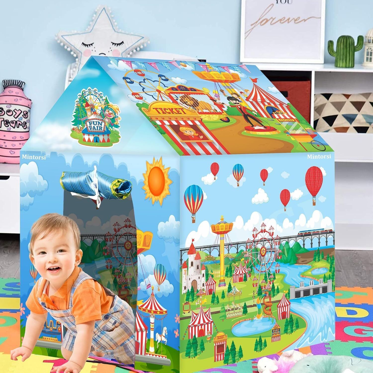 nutriverse Kids Dinosaur Adventure Play Tent House Foldable Indoor & Outdoor Playhouse-picture-18