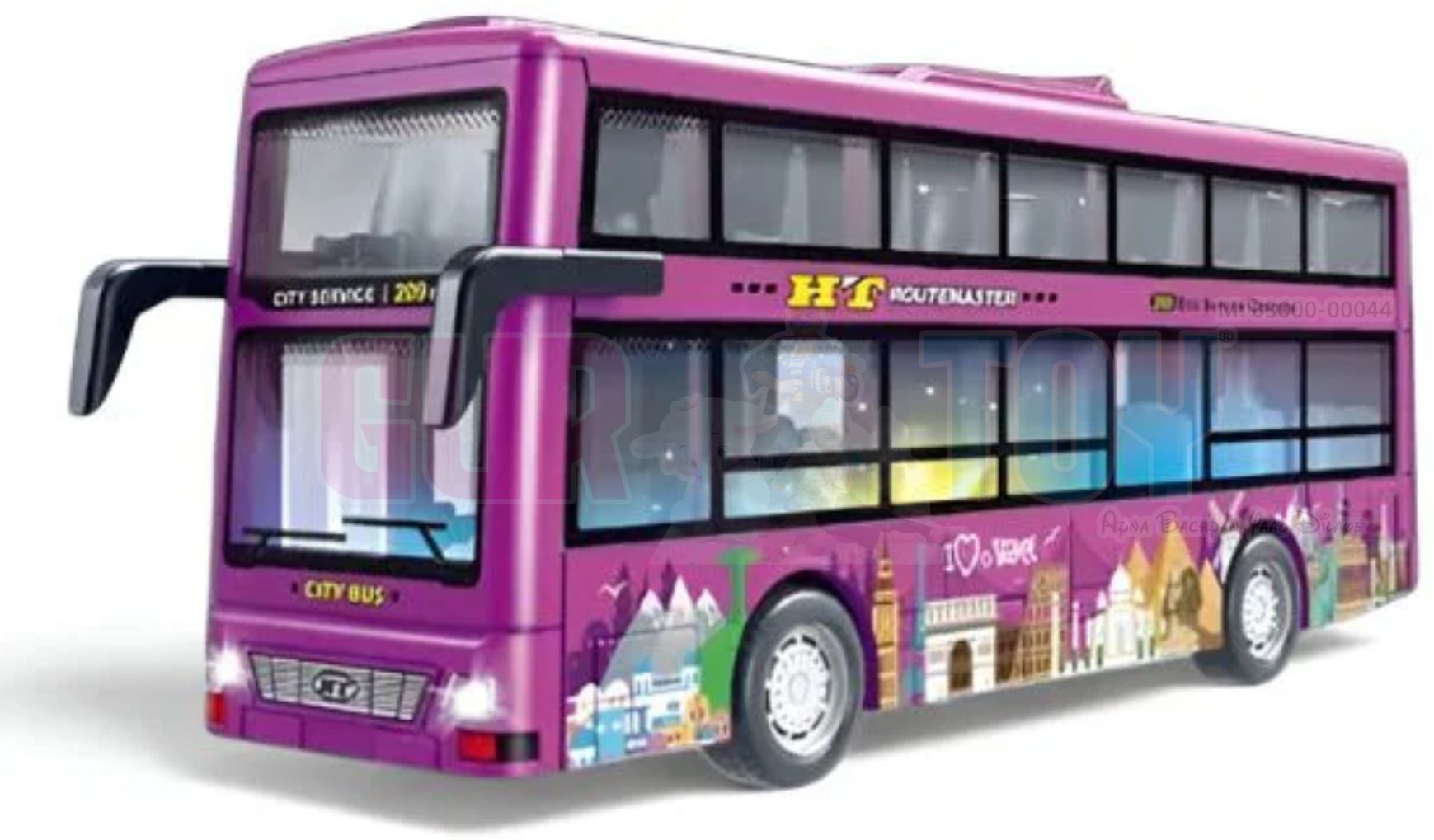 Double-Decker Sightseeing Bus Toy with Opening Doors-image-20
