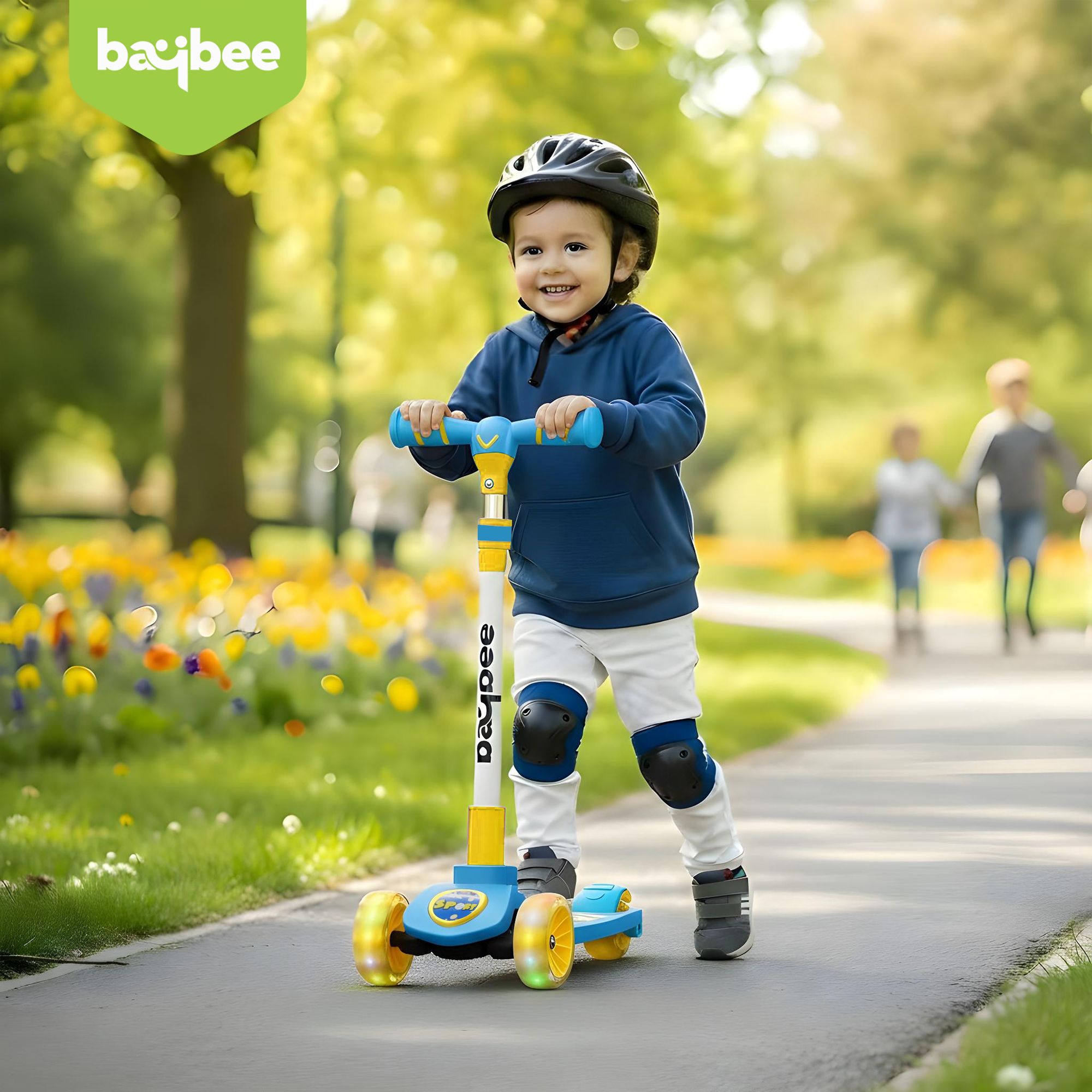 baybee Kitty Kick Scooter for Kids 3 Wheel Baby Runner Skate Scooter with LED PU Wheels-picture-10