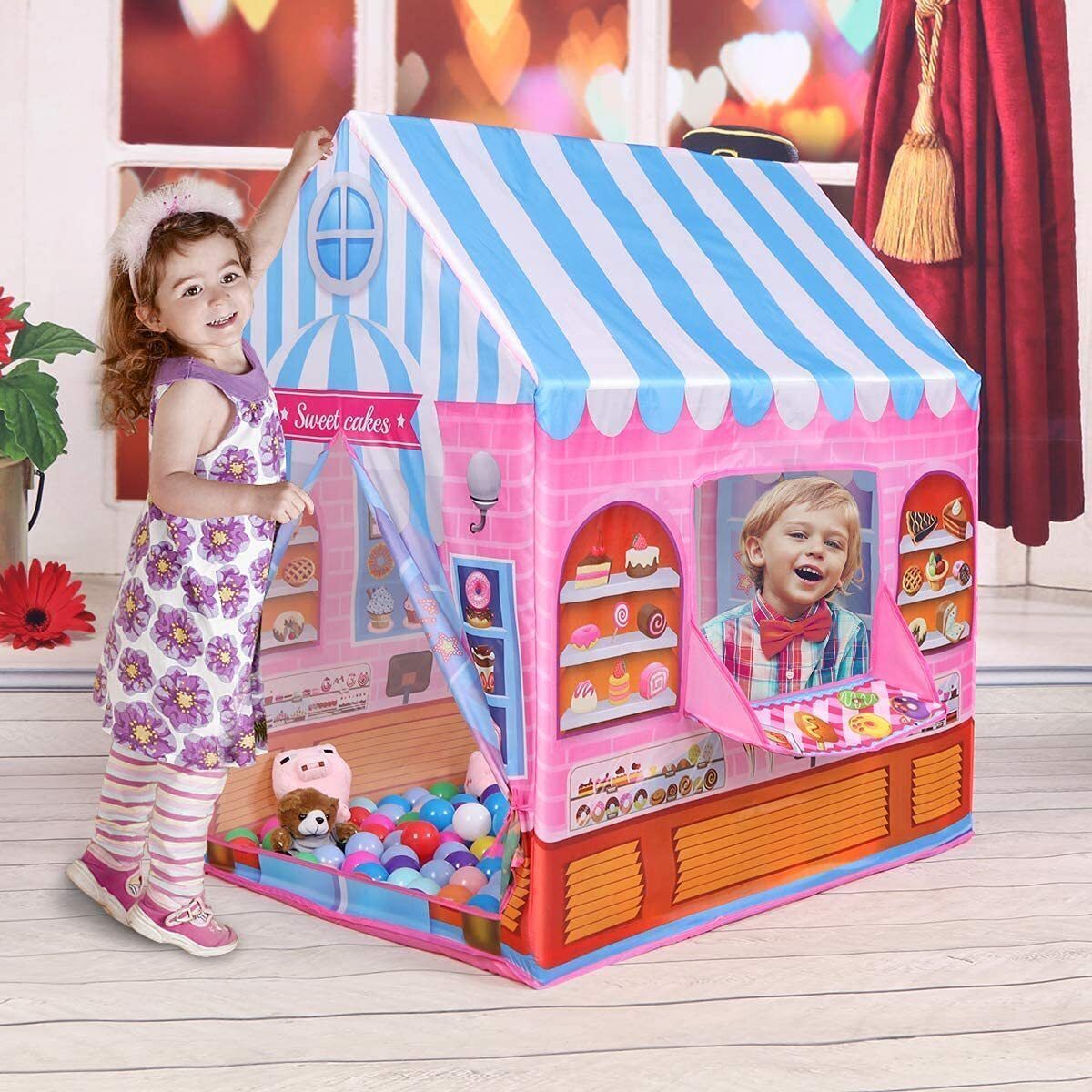 Jumbo Size Extremely Light Weight, donutshop theam Kids Play Tent House-image-4