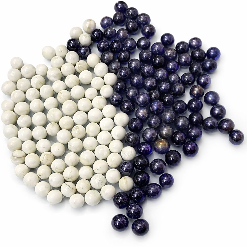 50 pc White marble and 50 pc blueish marble for kids