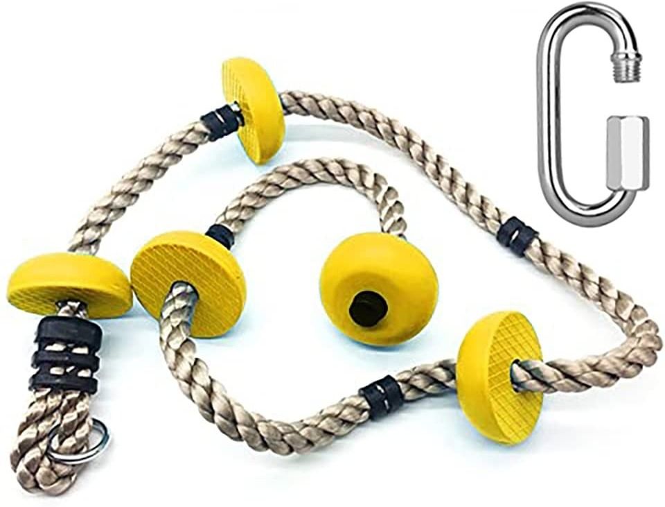6.5Ft Climbing Rope with Platforms Tree Swing Ladder Training Equipment for Kids
